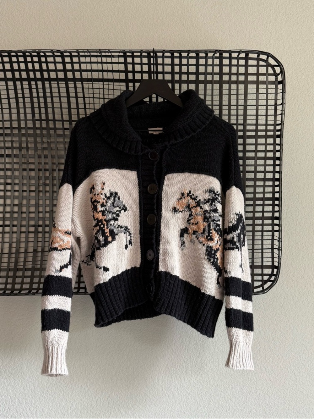 Anthropologie pilcro horse graphic cardigan sweater